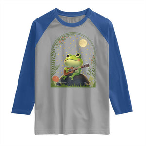 Frog Playing Guitar Raglan Shirt Gift for Musicians TS12 Sport Gray Royal Print Your Wear