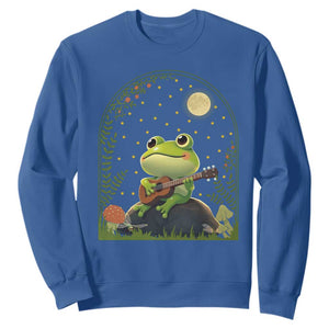 Frog Playing Guitar Sweatshirt Gift for Musicians TS12 Royal Blue Print Your Wear
