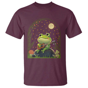 Frog Playing Guitar T Shirt Gift for Musicians TS12 Maroon Print Your Wear
