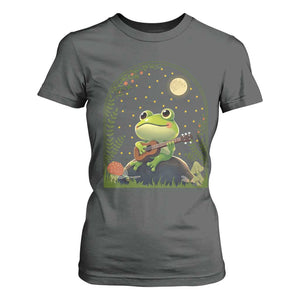 Frog Playing Guitar T Shirt For Women Gift for Musicians TS12 Dark Heather Print Your Wear