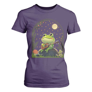 Frog Playing Guitar T Shirt For Women Gift for Musicians TS12 Purple Print Your Wear