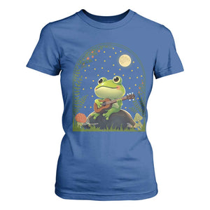 Frog Playing Guitar T Shirt For Women Gift for Musicians TS12 Royal Blue Print Your Wear