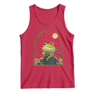 Frog Playing Guitar Tank Top Gift for Musicians TS12 Red Print Your Wear