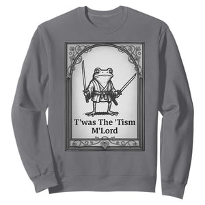 Twas The Tism MLord Sweatshirt Funny Medieval Knight Frog Gift TS12 Charcoal Print Your Wear