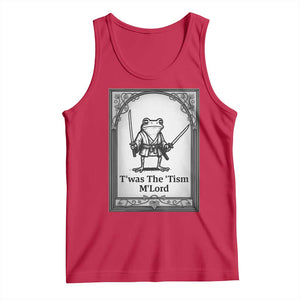 Twas The Tism MLord Tank Top Funny Medieval Knight Frog Gift TS12 Red Print Your Wear