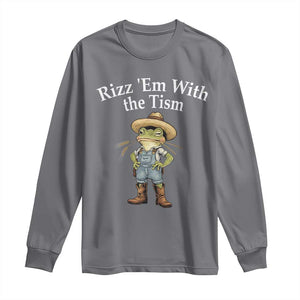 Autism Frog Long Sleeve Shirt Funny Rizz Em With The Tism TS12 Charcoal Print Your Wear
