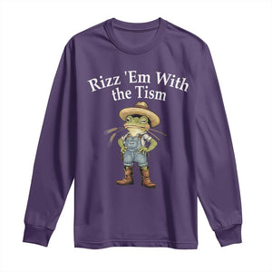 Autism Frog Long Sleeve Shirt Funny Rizz Em With The Tism TS12 Purple Print Your Wear