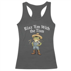Autism Frog Racerback Tank Top Funny Rizz Em With The Tism TS12 Dark Heather Print Your Wear
