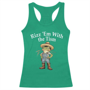 Autism Frog Racerback Tank Top Funny Rizz Em With The Tism TS12 Irish Green Print Your Wear