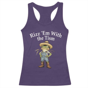 Autism Frog Racerback Tank Top Funny Rizz Em With The Tism TS12 Purple Print Your Wear