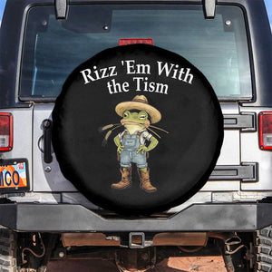 Autism Frog Spare Tire Cover Funny Rizz Em With The Tism TS12 No hole Black Print Your Wear