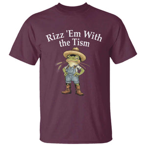 Autism Frog T Shirt Funny Rizz Em With The Tism TS12 Maroon Print Your Wear