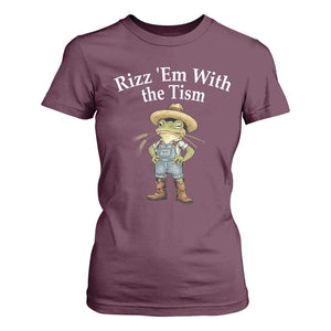 Autism Frog T Shirt For Women Funny Rizz Em With The Tism TS12 Maroon Print Your Wear