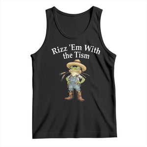 Autism Frog Tank Top Funny Rizz Em With The Tism TS12 Black Print Your Wear