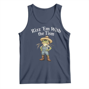 Autism Frog Tank Top Funny Rizz Em With The Tism TS12 Navy Print Your Wear