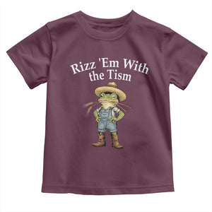 Autism Frog Toddler T Shirt Funny Rizz Em With The Tism TS12 Maroon Print Your Wear