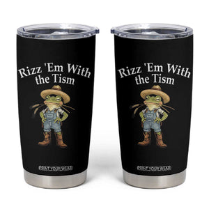 Autism Frog Tumbler Cup Funny Rizz Em With The Tism TS12 Black Print Your Wear