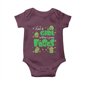 Just A Girl Who Loves Frogs Gift Baby Onesie TS12 Maroon Print Your Wear