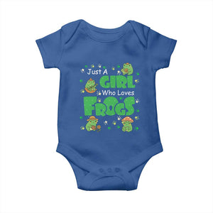 Just A Girl Who Loves Frogs Gift Baby Onesie TS12 Royal Blue Print Your Wear