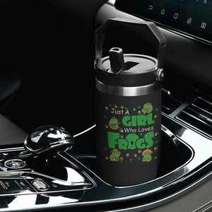 Just A Girl Who Loves Frogs Gift Flip Straw Tumbler TS12 Print Your Wear