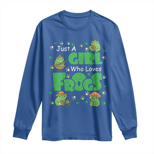 Just A Girl Who Loves Frogs Gift Long Sleeve Shirt TS12 Royal Blue Print Your Wear