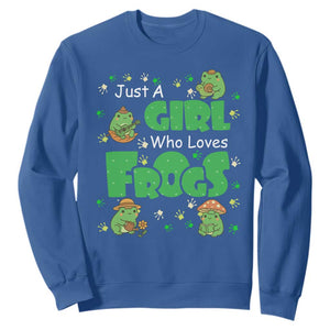 Just A Girl Who Loves Frogs Gift Sweatshirt TS12 Royal Blue Print Your Wear