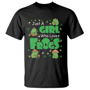 Just A Girl Who Loves Frogs Gift T Shirt TS12 Black Print Your Wear