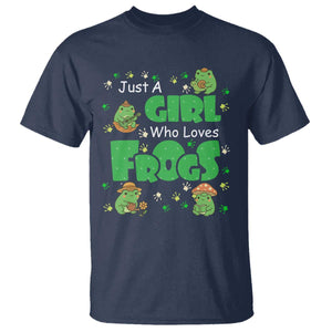 Just A Girl Who Loves Frogs Gift T Shirt TS12 Navy Print Your Wear