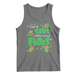 Just A Girl Who Loves Frogs Gift Tank Top TS12 Black Heather Print Your Wear