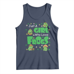 Just A Girl Who Loves Frogs Gift Tank Top TS12 Navy Print Your Wear