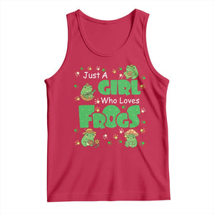 Just A Girl Who Loves Frogs Gift Tank Top TS12 Red Print Your Wear