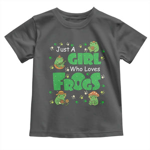 Just A Girl Who Loves Frogs Gift Toddler T Shirt TS12 Dark Heather Print Your Wear