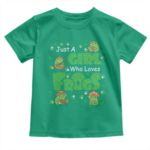 Just A Girl Who Loves Frogs Gift Toddler T Shirt TS12 Irish Green Print Your Wear