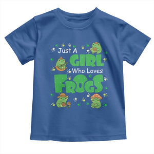 Just A Girl Who Loves Frogs Gift Toddler T Shirt TS12 Royal Blue Print Your Wear