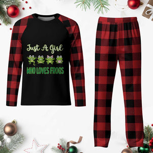 Just A Girl Who Loves Frogs Plaid Pajama Set Frog Lover TS12 Buffalo Plaid Print Your Wear