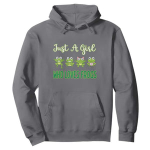 Just A Girl Who Loves Frogs Hoodie Frog Lover TS12 Charcoal Print Your Wear