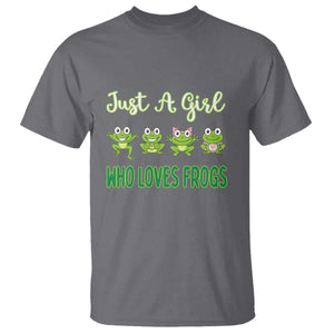 Just A Girl Who Loves Frogs T Shirt Frog Lover TS12 Charcoal Print Your Wear