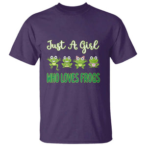 Just A Girl Who Loves Frogs T Shirt Frog Lover TS12 Purple Print Your Wear