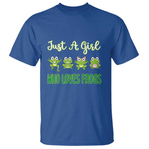 Just A Girl Who Loves Frogs T Shirt Frog Lover TS12 Royal Blue Print Your Wear
