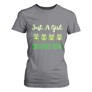 Just A Girl Who Loves Frogs T Shirt For Women Frog Lover TS12 Charcoal Print Your Wear