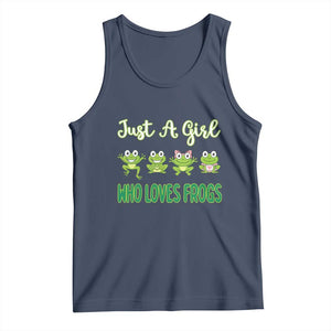 Just A Girl Who Loves Frogs Tank Top Frog Lover TS12 Navy Print Your Wear
