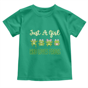 Just A Girl Who Loves Frogs Toddler T Shirt Frog Lover TS12 Irish Green Print Your Wear