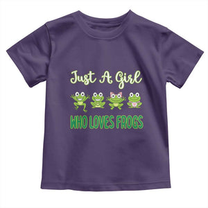 Just A Girl Who Loves Frogs Toddler T Shirt Frog Lover TS12 Purple Print Your Wear