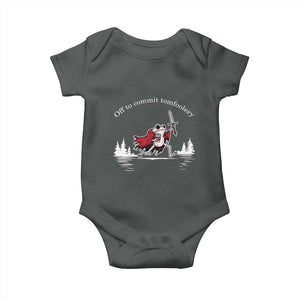 Off To Commit Tomfoolery Baby Onesie Frog Coffee Lover Gift TS12 Dark Heather Print Your Wear