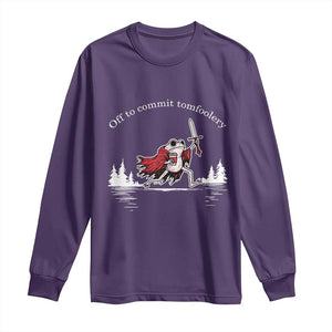 Off To Commit Tomfoolery Long Sleeve Shirt Frog Coffee Lover Gift TS12 Purple Print Your Wear
