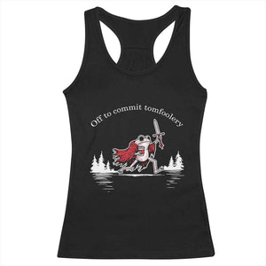 Off To Commit Tomfoolery Racerback Tank Top Frog Coffee Lover Gift TS12 Black Print Your Wear