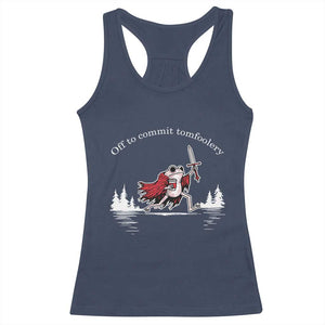 Off To Commit Tomfoolery Racerback Tank Top Frog Coffee Lover Gift TS12 Navy Print Your Wear