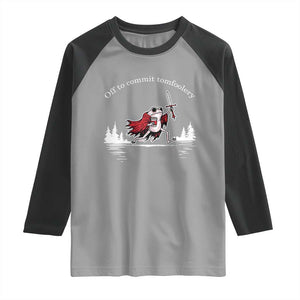 Off To Commit Tomfoolery Raglan Shirt Frog Coffee Lover Gift TS12 Sport Gray Black Print Your Wear