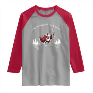 Off To Commit Tomfoolery Raglan Shirt Frog Coffee Lover Gift TS12 Sport Gray Red Print Your Wear