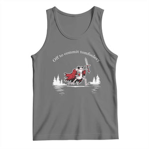 Off To Commit Tomfoolery Tank Top Frog Coffee Lover Gift TS12 Black Heather Print Your Wear